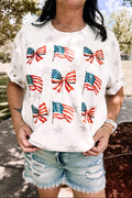 Patriotic Flag Bow Tee