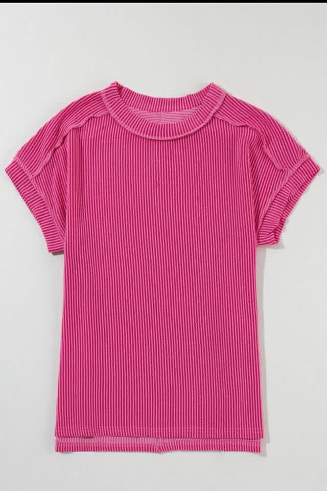 Pink Ribbed Top